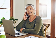 Woman talking on the phone