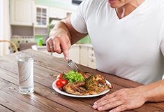 Man enjoying healthy meal