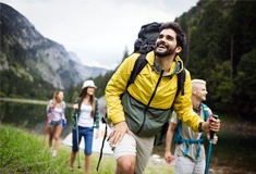 friends hiking together