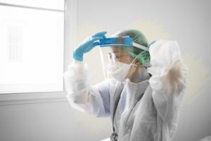 dentist in Forest wearing extensive PPE