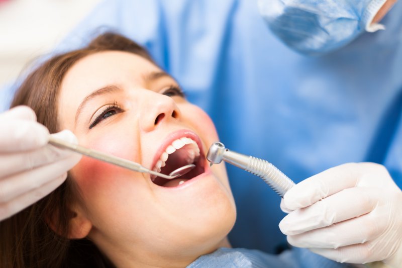 patient during dental checkup