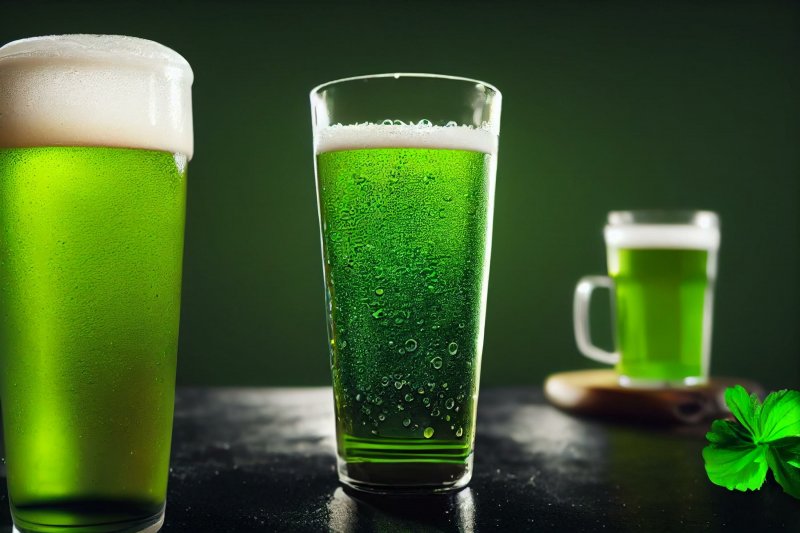 green beer on a table