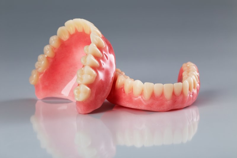 Dentures lying on a table