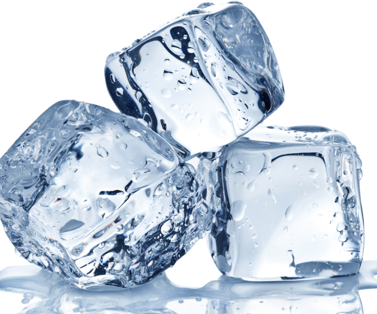 Close up of ice cubes