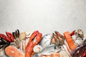 Assortment of seafood. 